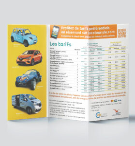 trifold location voitures imprimé par iris imprim, imprimeurs à Lorient